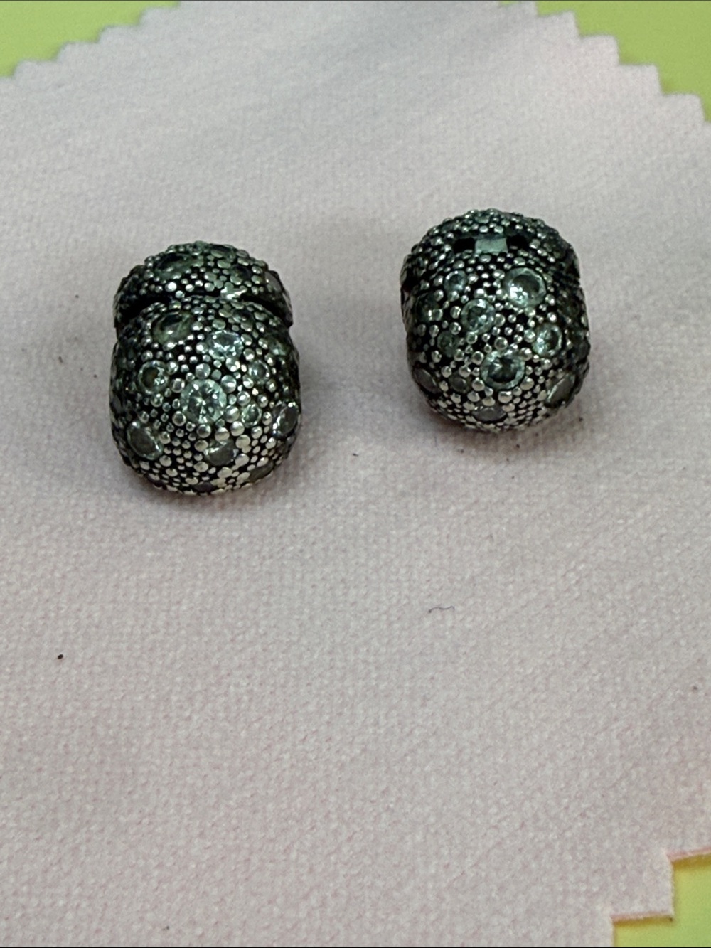 Sterling Silver-Tone Pave Dome Earrings - Sparkling Black Crystals